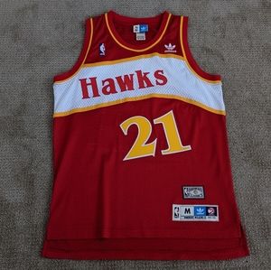 Dominique Wilkins Jersey Red Gold Mens Medium
